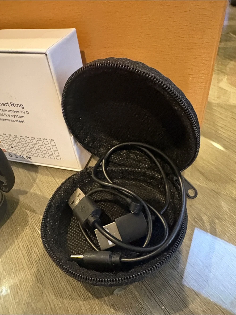 Silver Smart Ring with Charging Case - Smart Ring
